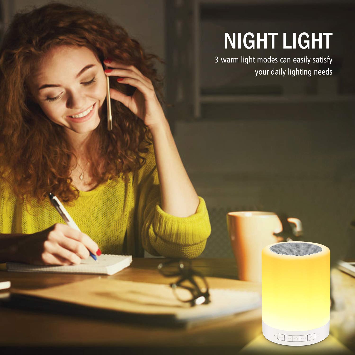 RAGZAN ABS Night Light Bluetooth Speaker Wireless - Ragzan Portable Smart Touch Control Bedside Table Lamp With Colorful Led,Best Gift For Teens Kids Children Students Girlfriend Boyfriend Women Men